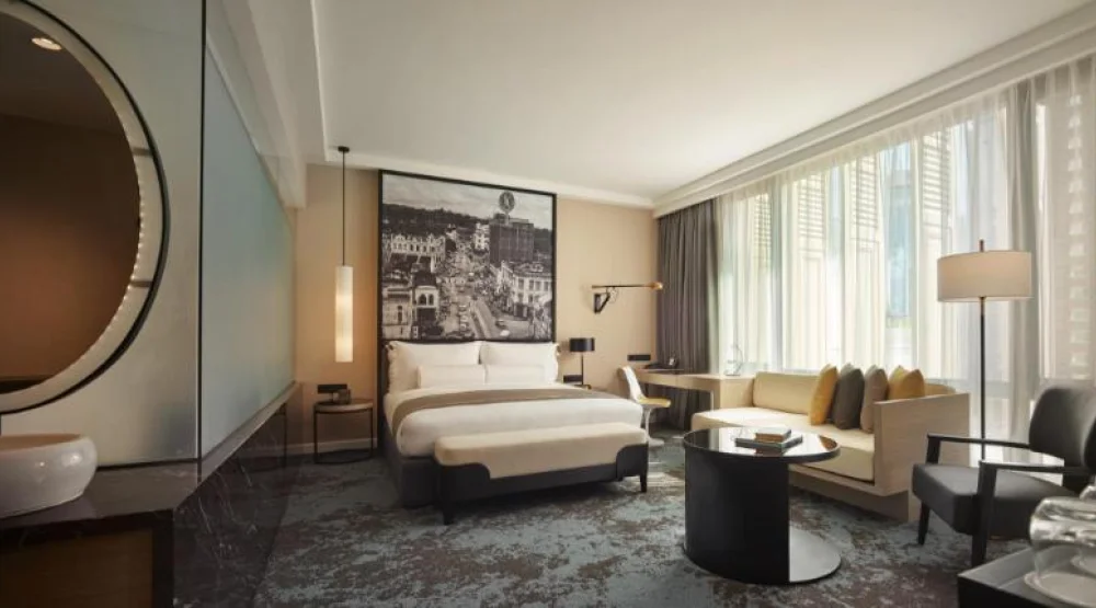 Executive Studio, Larger Studio, One King, Sofa Bed at Hotel Stripes Kuala Lumpur Autograph Collection