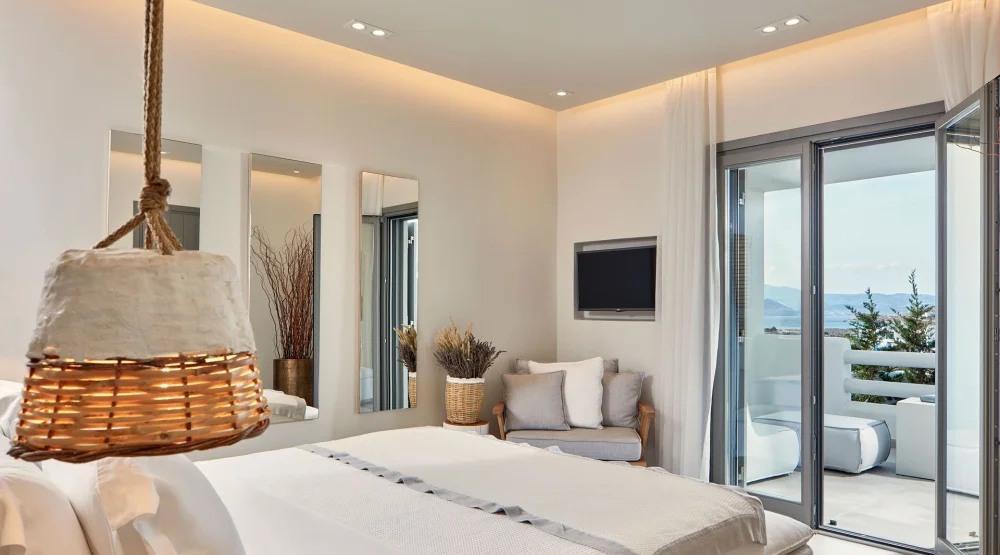 Premium Partial Sea View Room at 18 Grapes Hotel Naxos