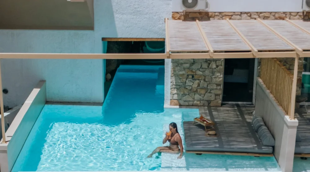Deluxe with Cave Pool at Aegialis Hotel & Spa