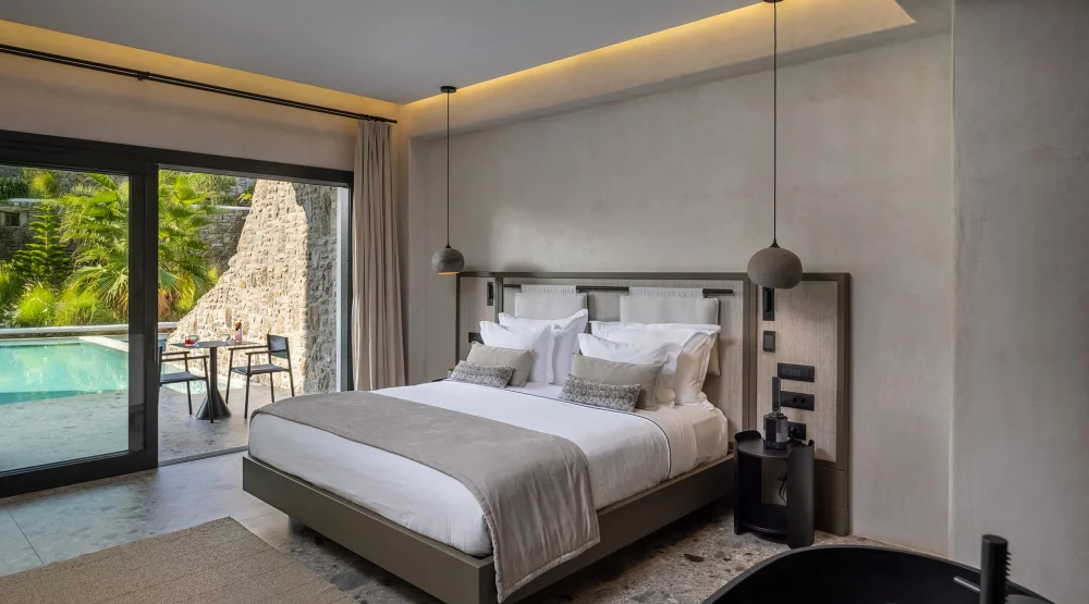 Eon Junior Suite with Supreme Pool and Garden View at Aeonic Suites & Spa