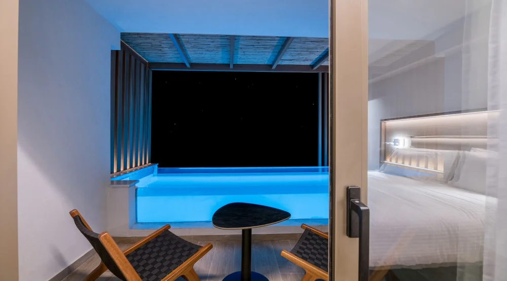 Dazzling Blue Sea View Plunge Pool at AKASHA Beach Hotel & Spa