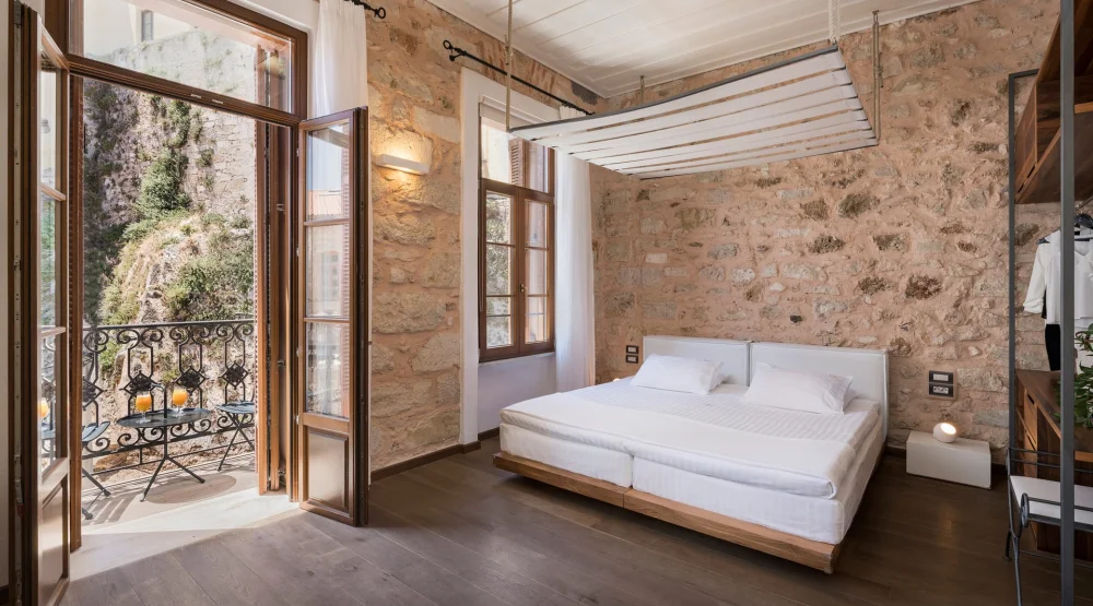 Deluxe Junior Suite with Balcony and Old Town View [paper] at Ambassadors Residence Boutique Hotel Chania