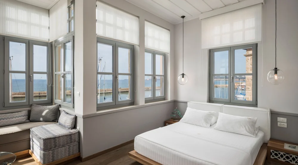 Deluxe Junior Suite with Front Sea View [glass] at Ambassadors Residence Boutique Hotel Chania