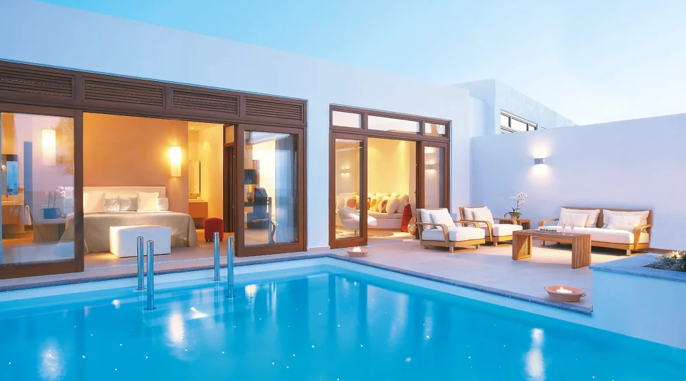 The Grand Beach Residence Sea Front with Two Private Heated Pools and Garden at Amirandes A Grecotel Resort to Live