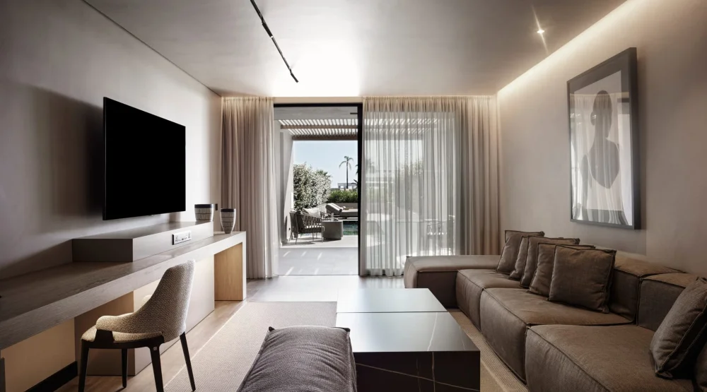 Two Bedroom Suite Partial Sea View with Private Pool at Ammades All Suites Beach Hotel