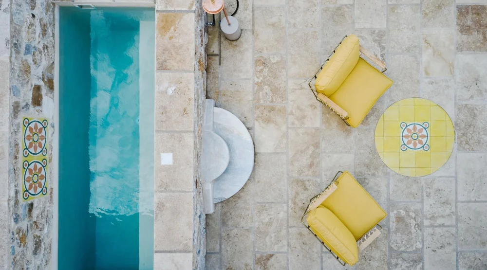 Kapandriti Suite with Private Terrace and Plunge Pool & Free-standing Bath Tub at Aristide Hotel Syros