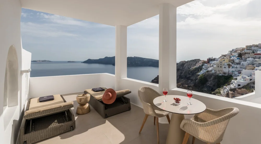 Cave Pool Suites with Private Cave Pool | Volcano & Caldera and Sea View at Aspaki Exclusive Hotel