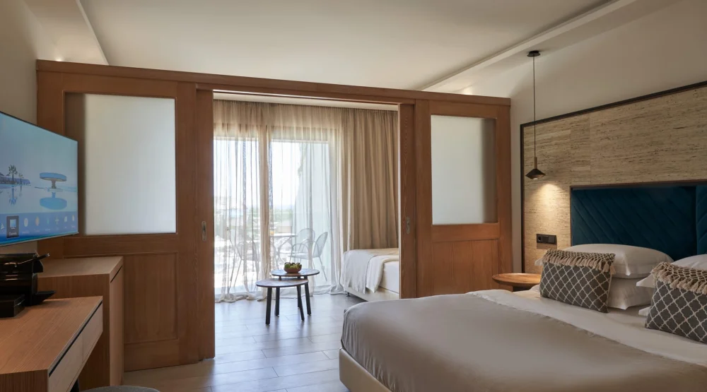 Premium Family Room Sliding Door Inland View at Atlantica Aegean Blue