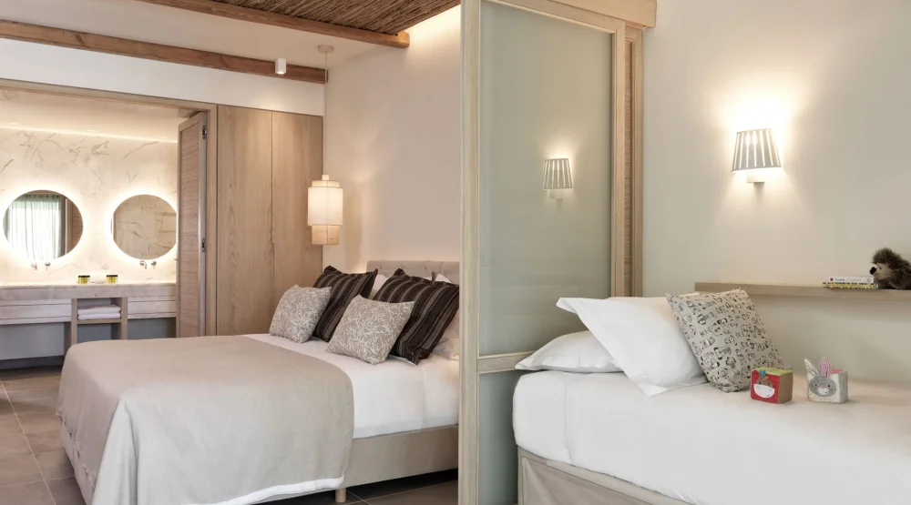 Family Room Sliding Door Pool View at Atlantica Dreams Resort