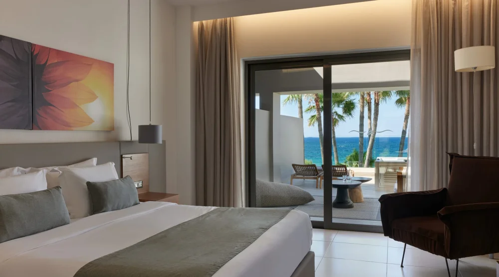 Superior Room Lagoon Sea View Outdoor Whirlpool at Atlantica Kalliston Resort