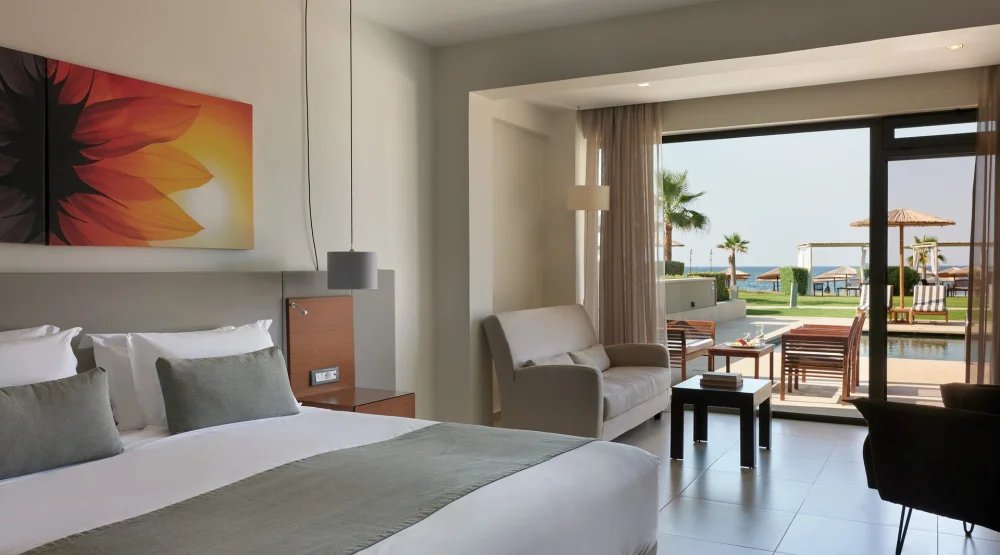 Junior Suite Beach Front Private Pool at Atlantica Kalliston Resort