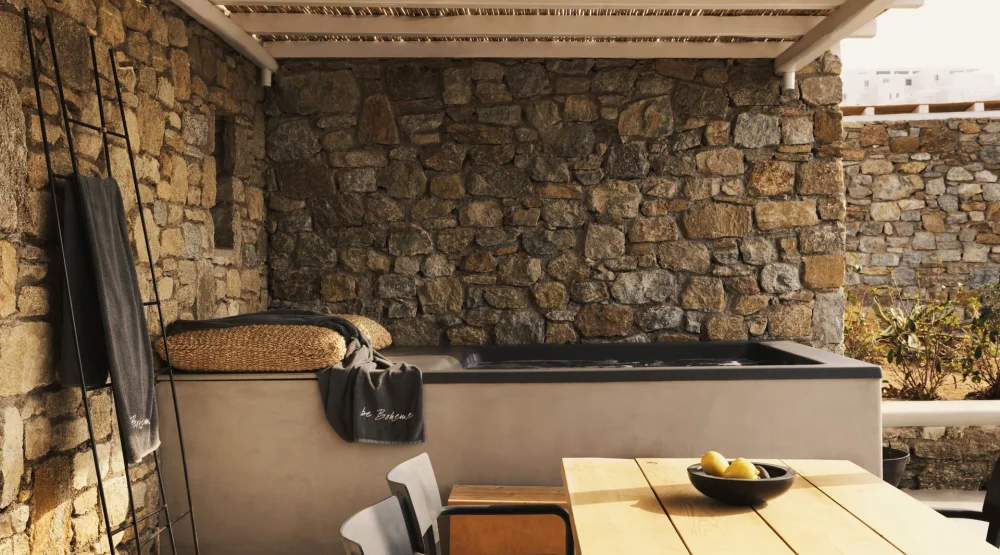 Junior Honeymoon Sunset & Sea View Suite with Outdoor Hot Tub at Boheme Mykonos Hotel