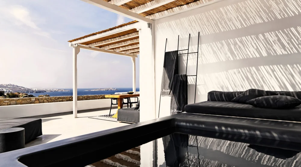 Bohemian Sunset & Sea View Suite with Outdoor Hot Tub at Boheme Mykonos Hotel
