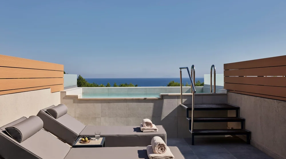 Junior Suite Sea View with Cozy Private Pool at Celestial All Suites