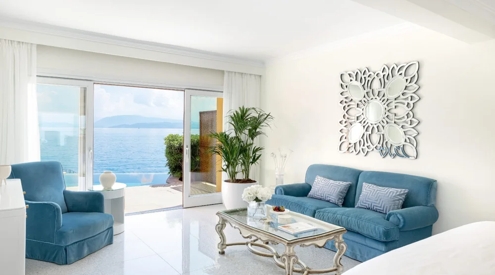 Two Bedroom Rock Villa Private Pool Waterfront Sea Deck at Corfu Imperial A Grecotel Resort to Live