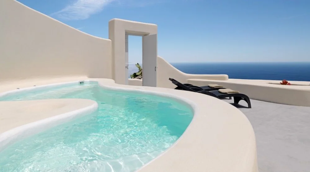 King Suite with Private Outdoor Jacuzzi and Secluded Terrace at Dome Santorini Resort