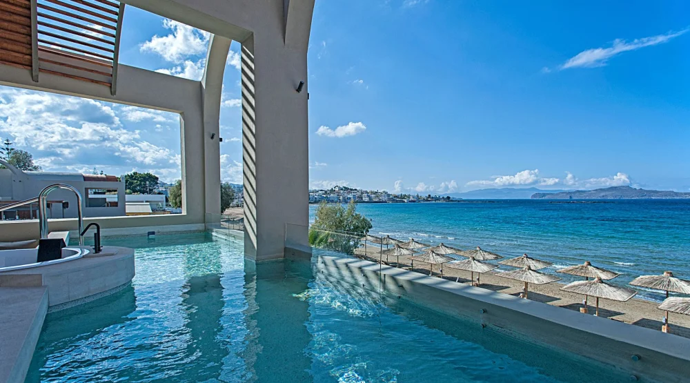 Ultimate Haven Sea Front with Private Pool at Domes Noruz Chania