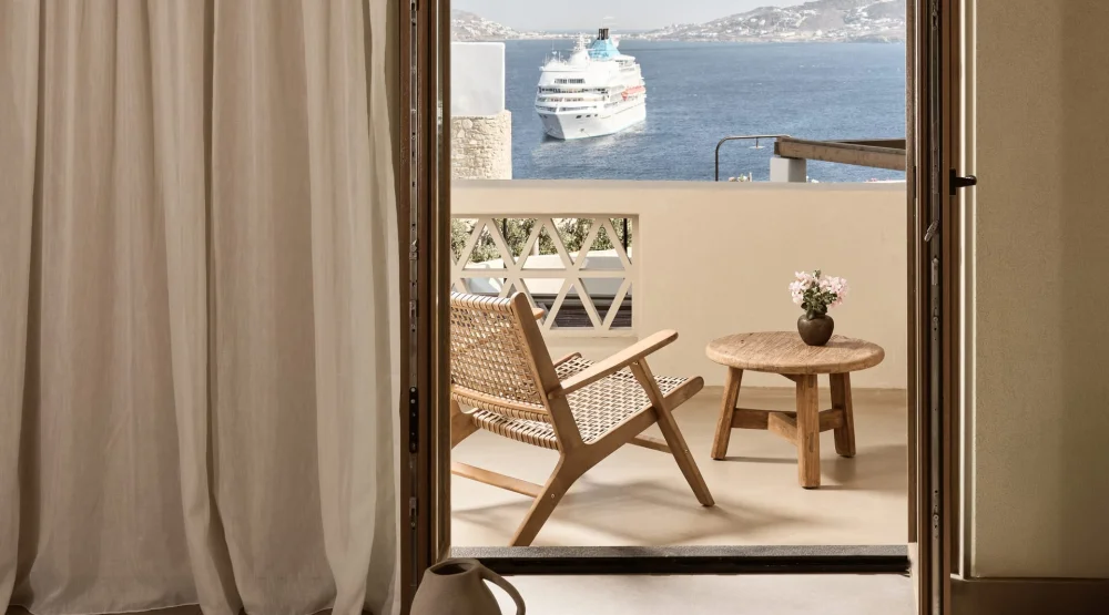 Upbeat Retreat Sea View with Private Hot Tub at Domes Noruz Mykonos