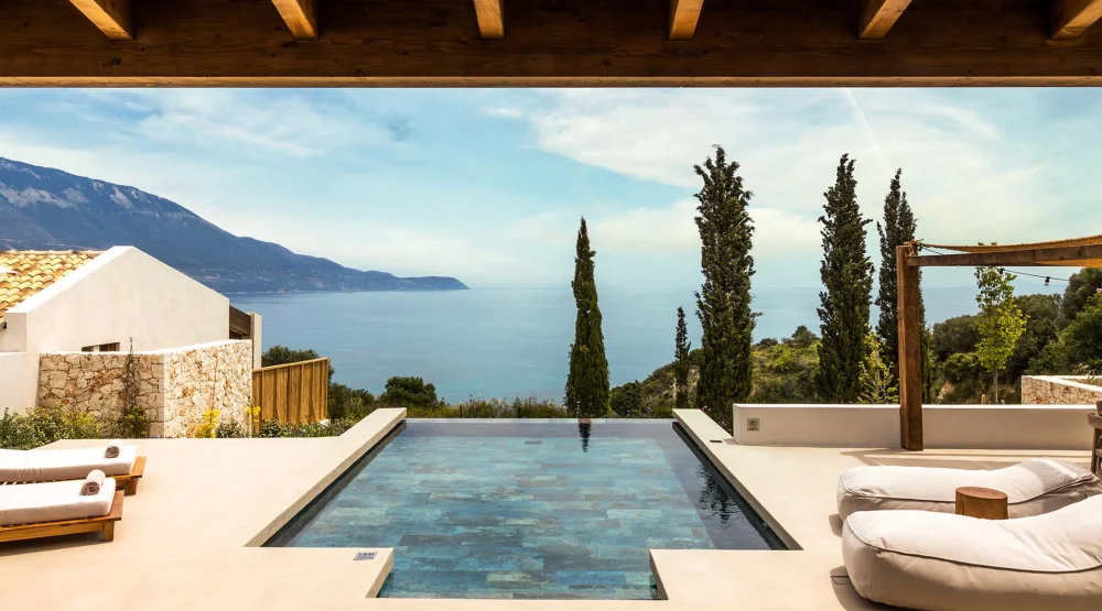 Thalassa Sea View Two Bedroom Villa with Outdoor Private Pool at Eliamos