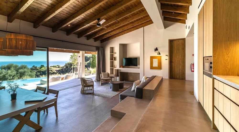 Eliamos Sea View Three Bedroom Villa with Outdoor Private Pool at Eliamos