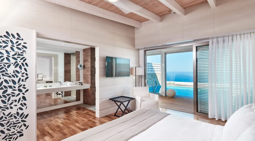 Belvedere Private Suite Sea View & Private Pool at Esperos Blue Village & Spa