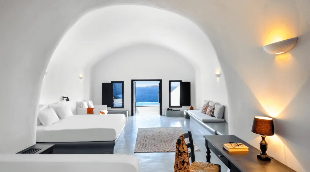 Infinity Cave Suite with Private Pool & Spa at Grand Ambassador Santorini