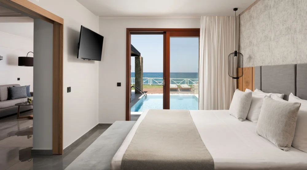 Luxury Suite Sea Front with Private Pool at Ikaros Beach Luxury Resort & Spa