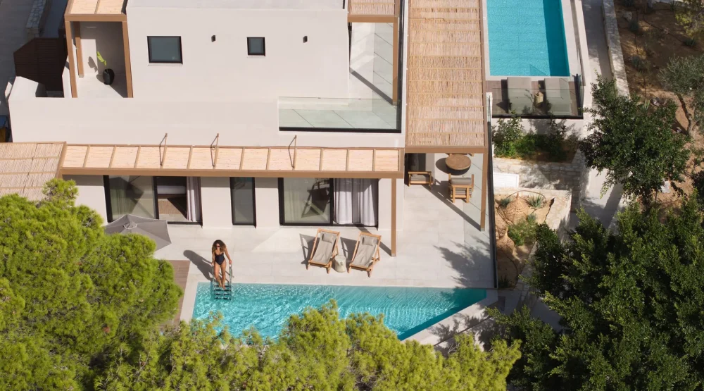 Hilltop Suite Private Pool | Side Sea View & Garden View - Adults Only at Irida Hotel