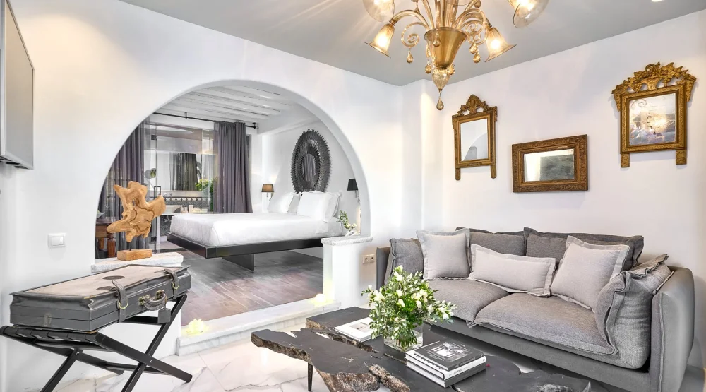 Two Bedroom Suite with Plunge Pool & Sea View at Kivotos Mykonos