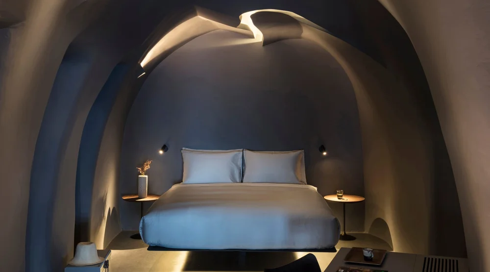 Deluxe Suite Sunset View with Hot Tub at Kivotos Santorini