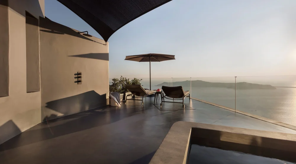 Solar Two Bedroom Villa with Heated Plunge Pools at Kivotos Santorini