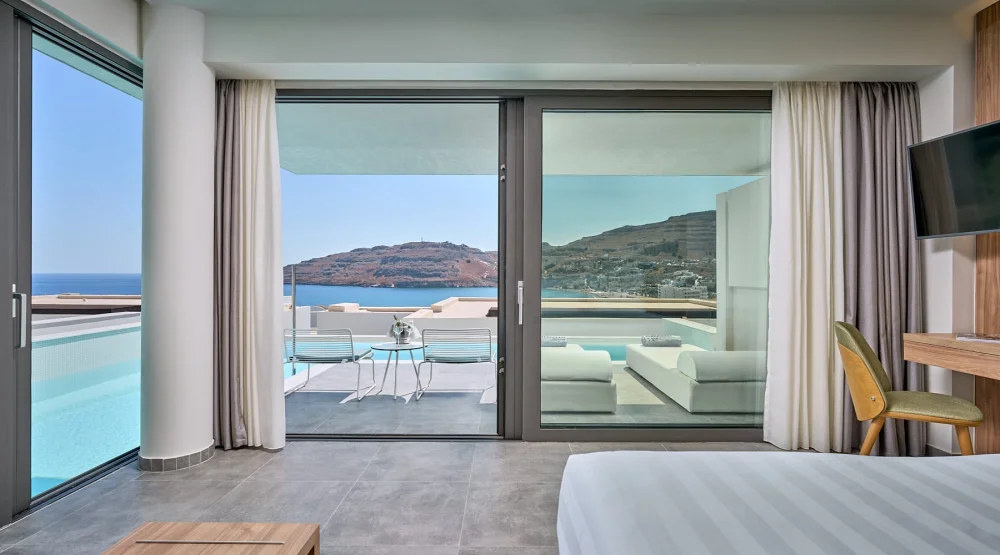 Deluxe Junior Suite with Private Pool & Sea View at Lindos Grand Resort & Spa