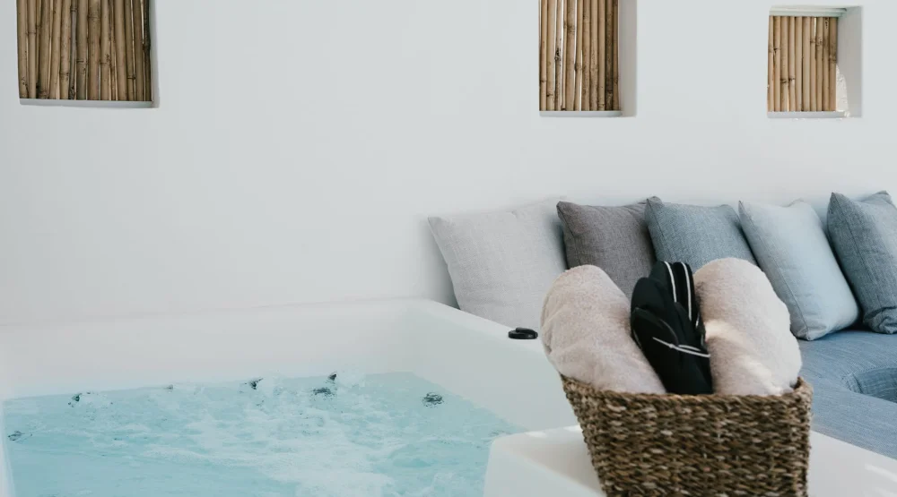 Deluxe Double Room with Jet Tub at Mr & Mrs White Paros