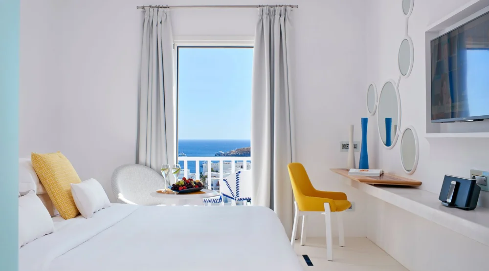 True Blue with Panoramic Sea View at Myconian Ambassador Relais & Chateaux Hotel