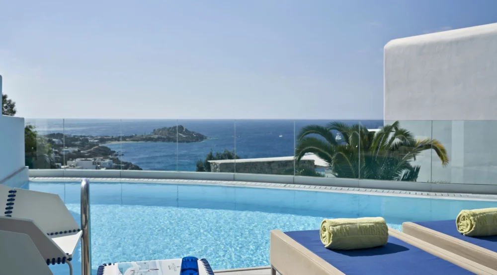 Thalassa Suite with Sharing Pool & Sea View at Myconian Ambassador Relais & Chateaux Hotel