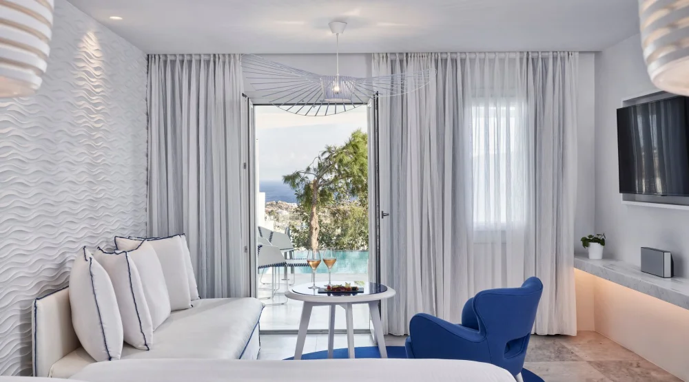 Thalassa Suite with Private Pool & Sea View at Myconian Ambassador Relais & Chateaux Hotel