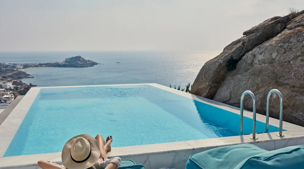 Horizon Retreat Suite with Private Pool & Sea View at Myconian Ambassador Relais & Chateaux Hotel