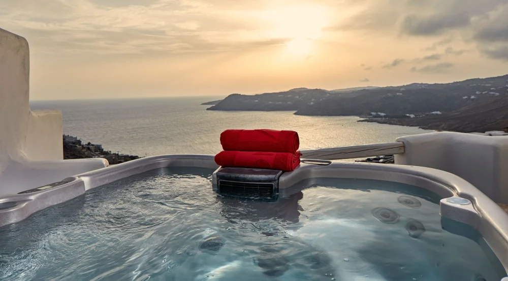 Temptation Sea View with Outdoor Jacuzzi at Myconian Avaton Resort