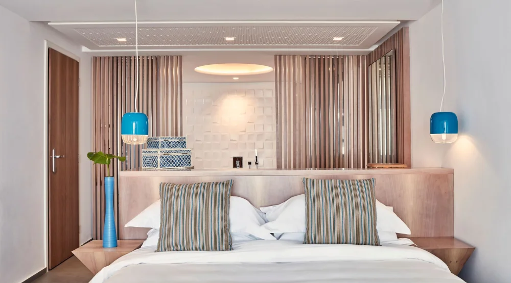 Delos Junior Suite Sea View with Private Pool & Outdoor Jacuzzi at Myconian Korali Relais & Chateaux Hotel