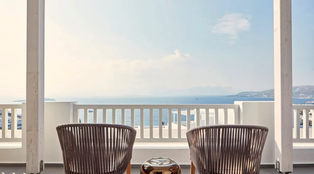 Delos Premium Junior Suite Sea View with Private Pool & Outdoor Jacuzzi at Myconian Korali Relais & Chateaux Hotel