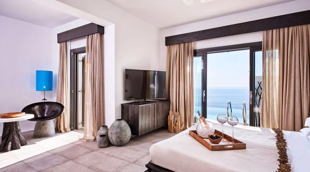 Grand Majestic Retreat Suite with Private Pool at Myconian Utopia Relais & Chateaux Resort