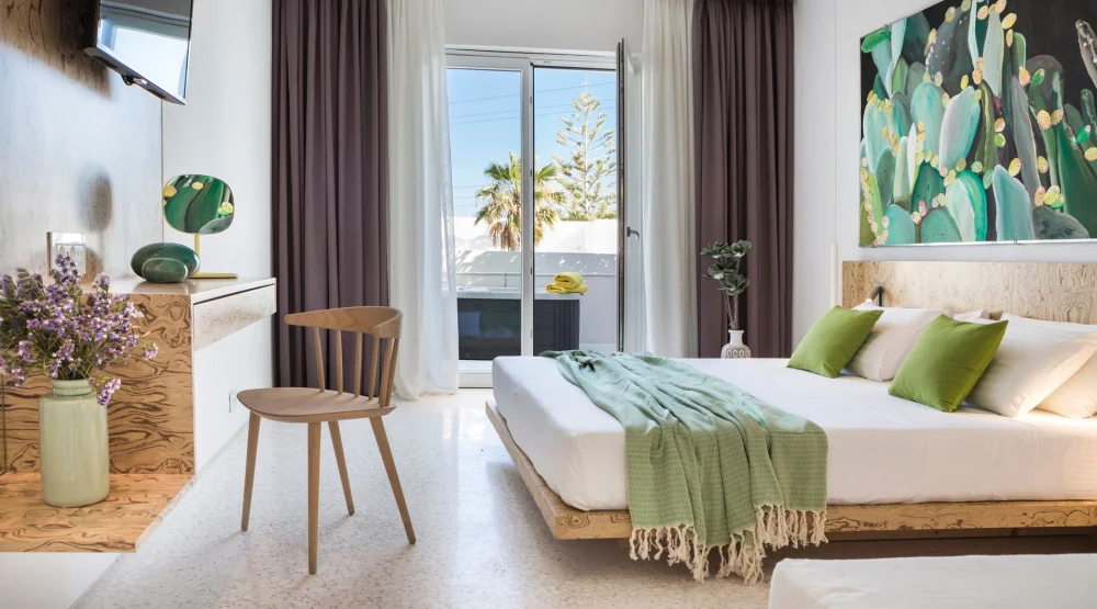 Relax Suite with Private Outdoor Hot Tub at Mykonos Dove Beachfront Hotel