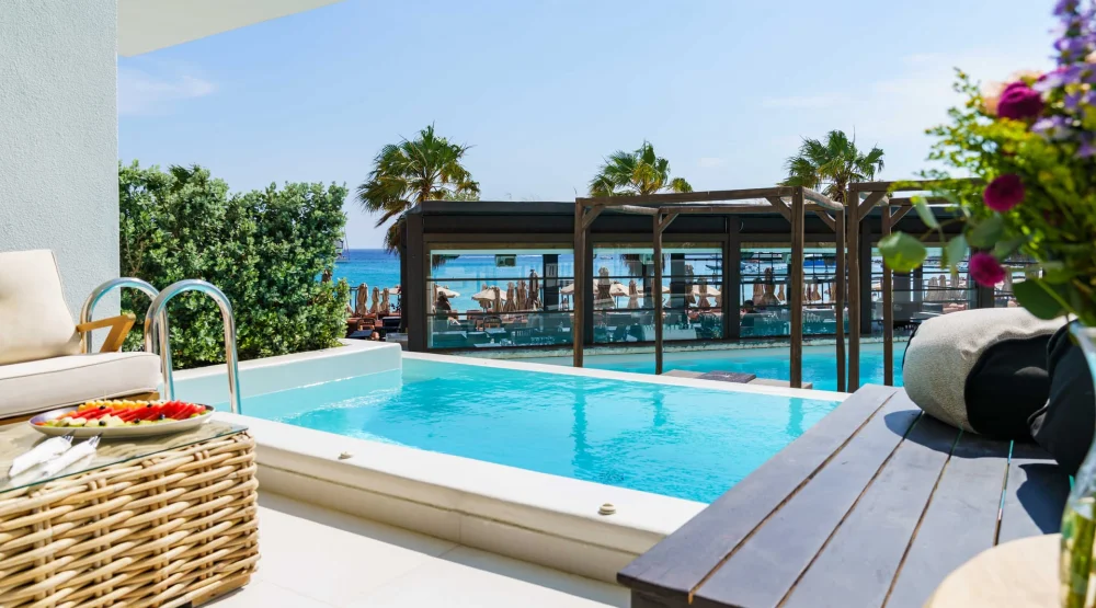 Day Dream Suite with Private Pool at Mykonos Dove Beachfront Hotel