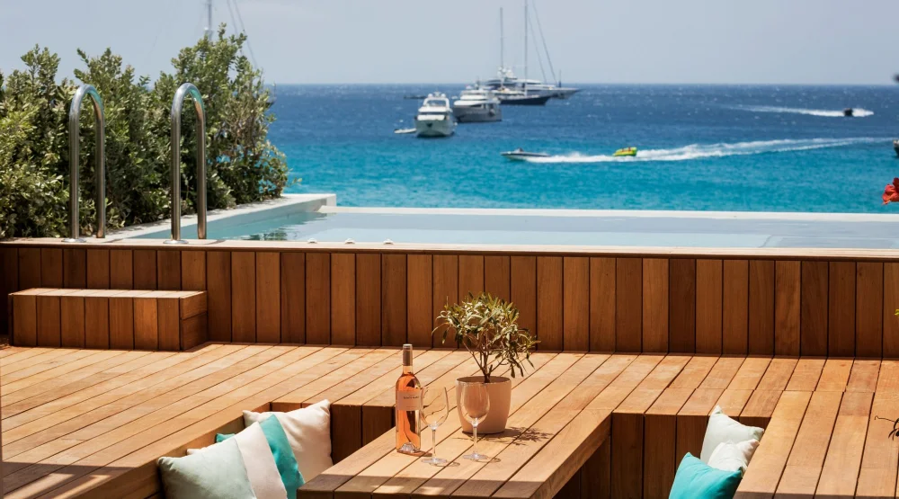 Deep Dream Suite with Sea View & Private Pool at Mykonos Dove Beachfront Hotel