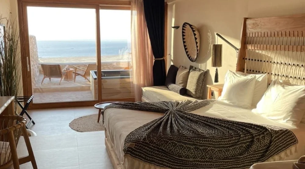 Cave Suite Sea View Outdoor Hot Tub at Mythic Paros