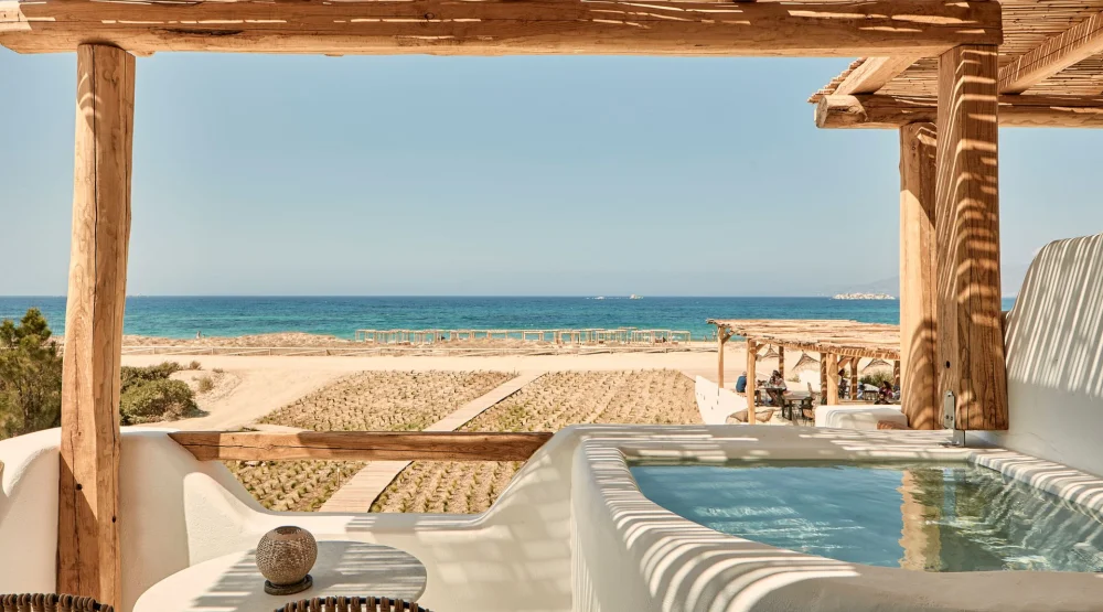 Deluxe Upper Floor Sea View Suite with Jet Tub at Naxian On The Beach Luxury Boutique Suites