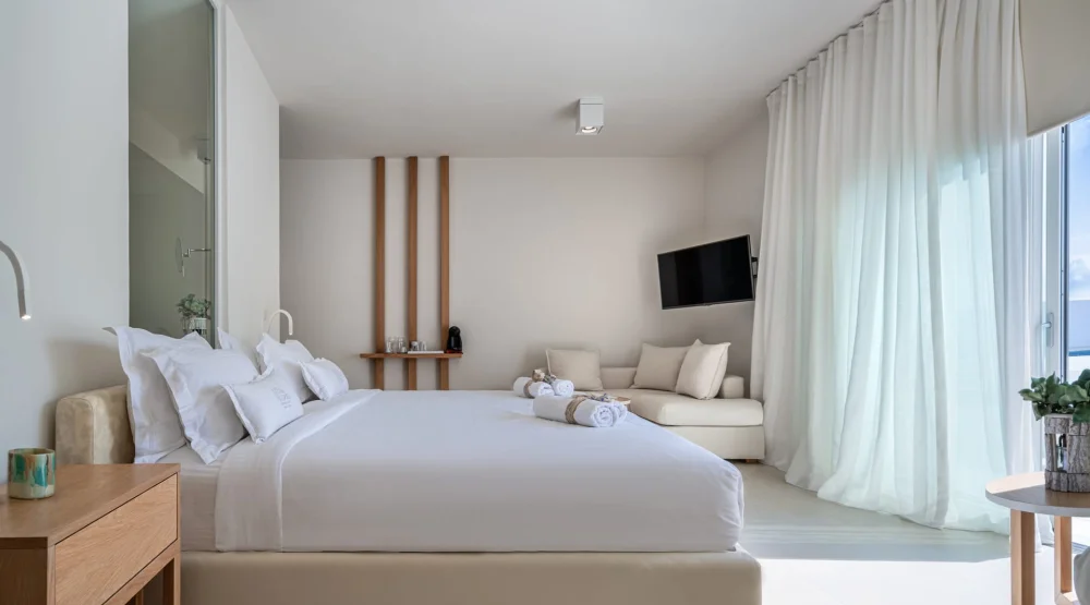 Nissaki Vip Suite Sea View with Indoor & Outdoor Jacuzzi at Nissaki Boutique Hotel