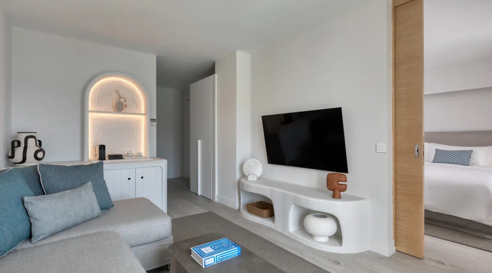 Aegean One Bedroom Suite - Landmark View - No Balcony - One King at Patmos Aktis Suites & Spa