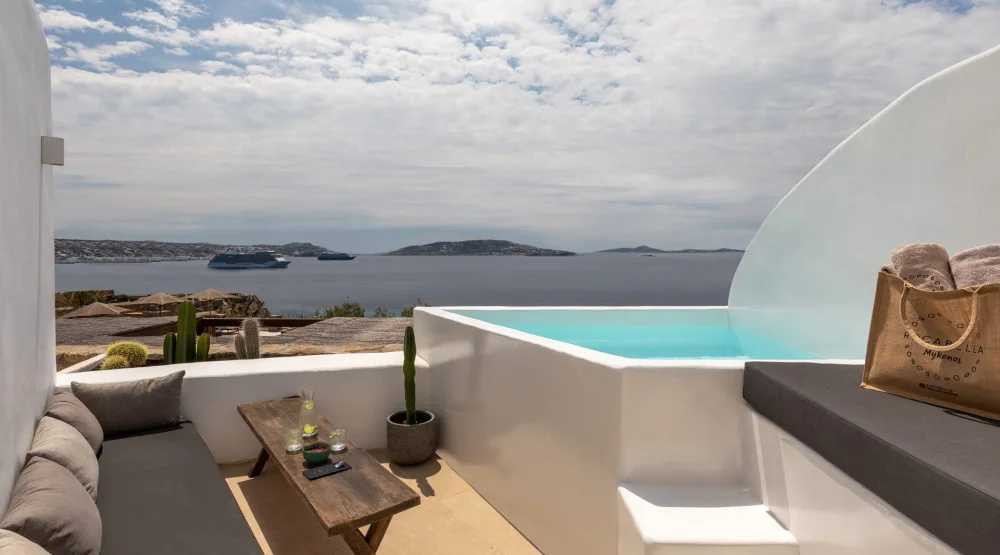 Front Sea View Suite with Outdoor Mini Plunge Pool at Rocabella Mykonos