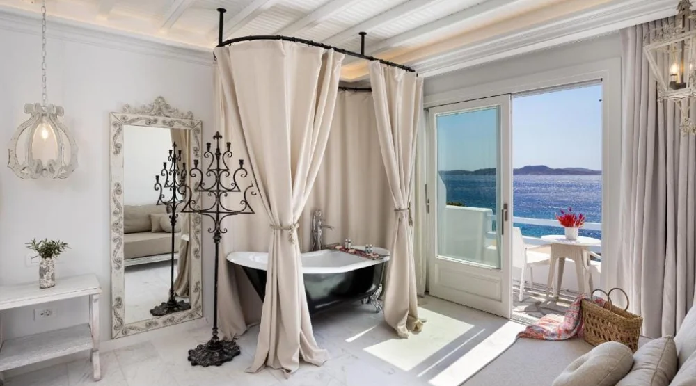 Signature Aegean Room with Sea View at Saint John Hotel Villas & Spa